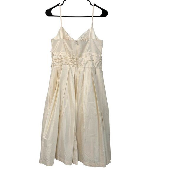 Eliza J Off-White Silk Formal Dress Beaded Waist Size 12 NWT 8684 $180 Lined - Picture 11 of 13
